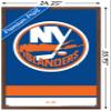 Trends International NHL New York Islanders - Logo 21 Wall Poster, 22.375" x 34", Mahogany Framed Version view 3