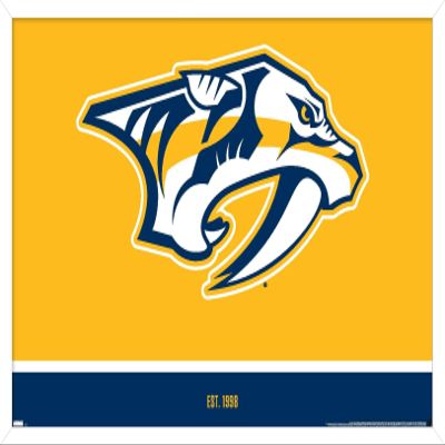 Trends International NHL Nashville Predators - Logo 21 Wall Poster, 22.375" x 34", White Framed Version