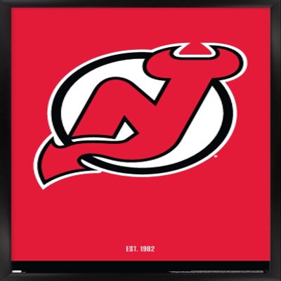 Trends International NHL New Jersey Devils - Logo 21 Wall Poster, 22.375" x 34", Black Framed Version