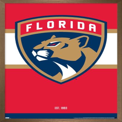 Trends International NHL Florida Panthers - Logo 21 Wall Poster, 22.375" x 34", Bronze Framed Version