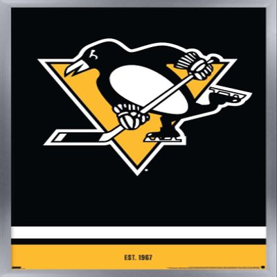 Trends International NHL Pittsburgh Penguins - Logo 21 Wall Poster, 22.375" x 34", Silver Framed Version