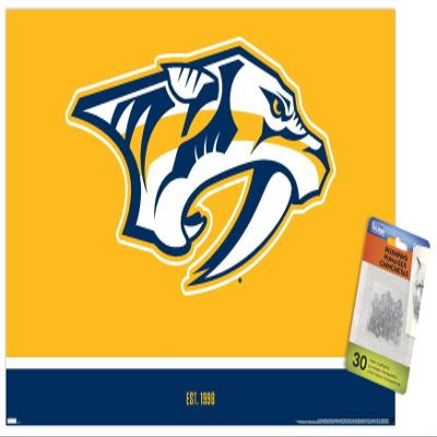 Trends International NHL Nashville Predators - Logo 21 Wall Poster, 14.72" x 22.37", Premium Poster & Push Pin Bundle