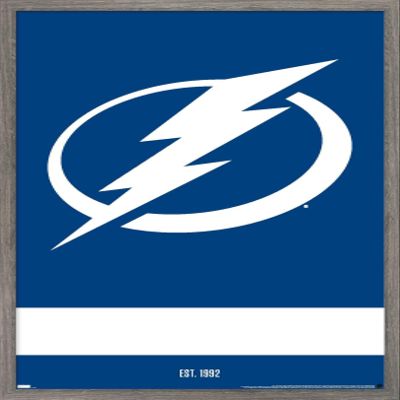 Trends International NHL Tampa Bay Lightning - Logo 21 Wall Poster, 22.375" x 34", Barnwood Framed Version