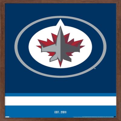 Trends International NHL Winnipeg Jets - Logo 21 Wall Poster, 22.375" x 34", Mahogany Framed Version
