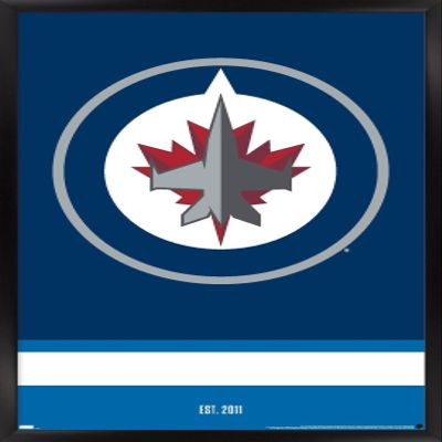 Trends International NHL Winnipeg Jets - Logo 21 Wall Poster, 22.375" x 34", Black Framed Version