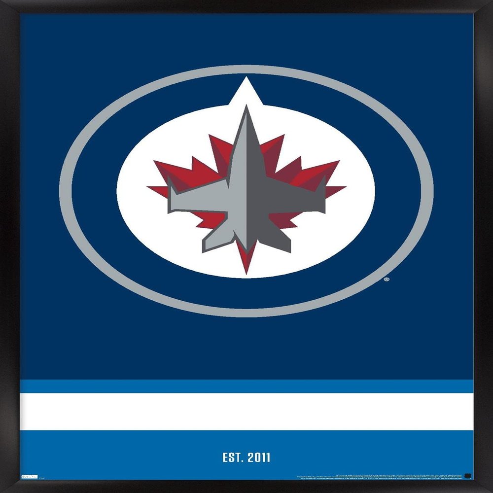 Trends International NHL Winnipeg Jets - Logo 21 Wall Poster, 22.375" x 34", Black Framed Version