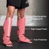 Elite Sports Muay Thai MMA Kickboxing Boys and Girls Shin Guards for Age 4 to 8 Years, Instep Guard Sparring Protective Leg Shin Kick Pads for Kids (Medium, Pink) view 2