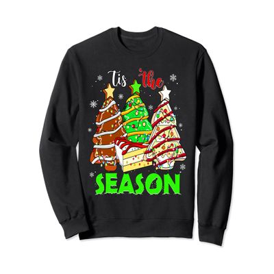 Little Christmas Tree Cake Shirt Tis The Season Womens Kids Sweatshirt