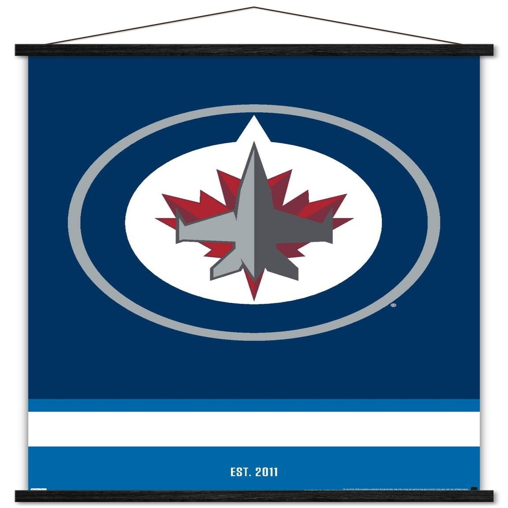 Trends International NHL Winnipeg Jets - Logo 21 Wall Poster, 22.375" x 34", Premium Print and Black Hanger Bundle