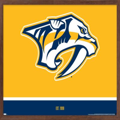 Trends International NHL Nashville Predators - Logo 21 Wall Poster, 22.375" x 34", Mahogany Framed Version