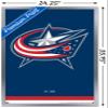 Trends International NHL Columbus Blue Jackets - Logo 21 Wall Poster, 22.375" x 34", Silver Framed Version view 3