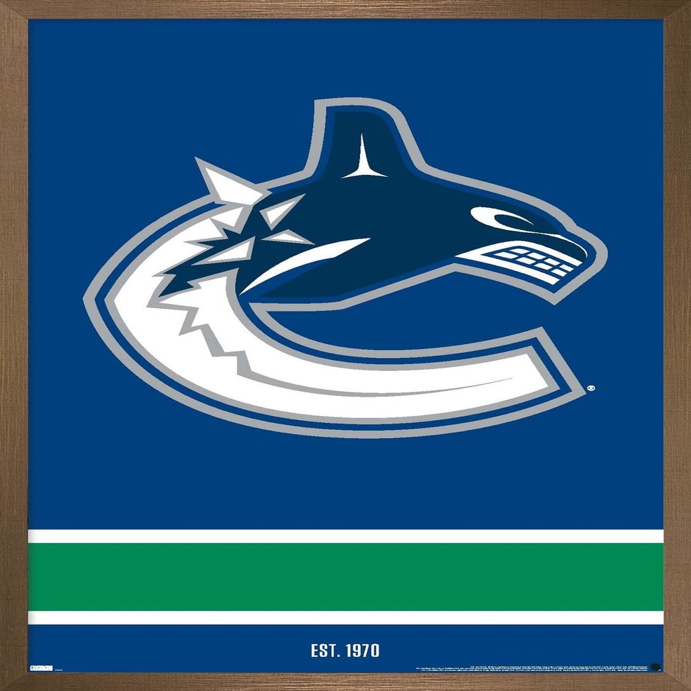 Trends International NHL Vancouver Canucks - Logo 21 Wall Poster, 14.725" x 22.375", Bronze Framed Version