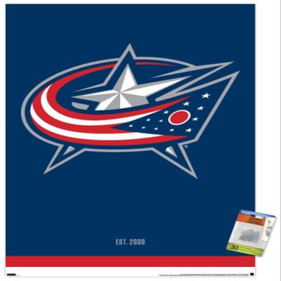 Trends International NHL Columbus Blue Jackets - Logo 21 Wall Poster with Pushpins