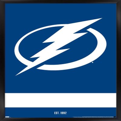 Trends International NHL Tampa Bay Lightning - Logo 21 Wall Poster, 22.375" x 34", Black Framed Version