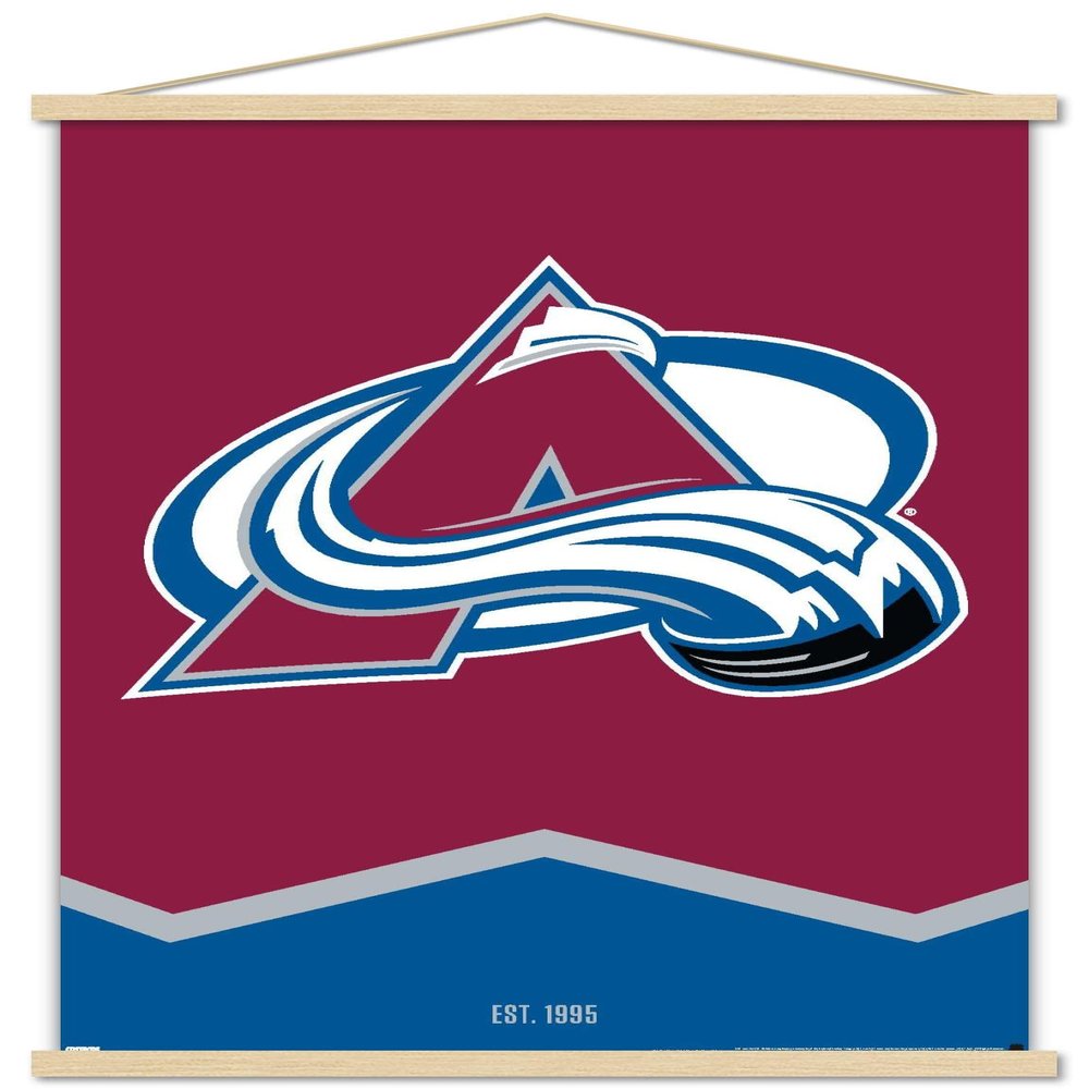 Trends International NHL Colorado Avalanche - Logo 21 Wall Poster, 22.375" x 34", Premium Print and Beechwood Hanger Bundle