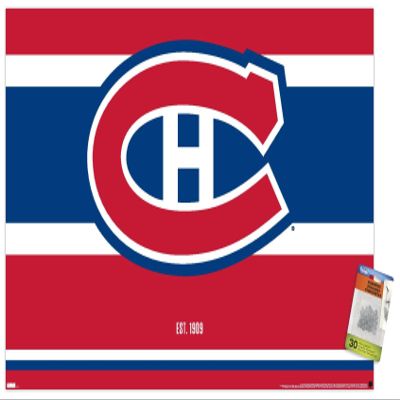 Trends International NHL Montreal Canadiens - Logo 21 Wall Poster, 22.37" x 34.00", Premium Poster & Push Pin Bundle