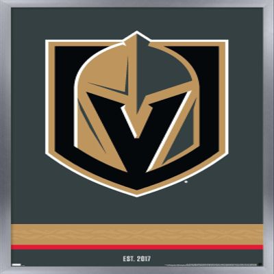Trends International NHL Vegas Golden Knights - Logo 21 Wall Poster, 14.725" x 22.375", Silver Framed Version