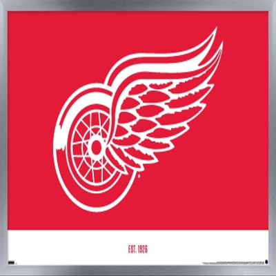 Trends International NHL Detroit Red Wings - Logo 21 Wall Poster, 22.375" x 34", Silver Framed Version