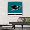 Trends International NHL San Jose Sharks - Logo 21 Wall Poster, 22.375" x 34", Silver Framed Version view 2
