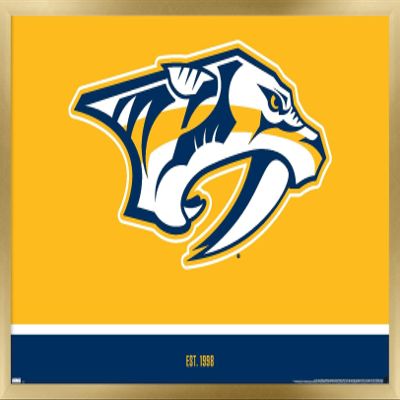 Trends International NHL Nashville Predators - Logo 21 Wall Poster, 22.375" x 34", Gold Framed Version