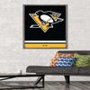 Trends International NHL Pittsburgh Penguins - Logo 21 Wall Poster, 22.375" x 34", Barnwood Framed Version view 2