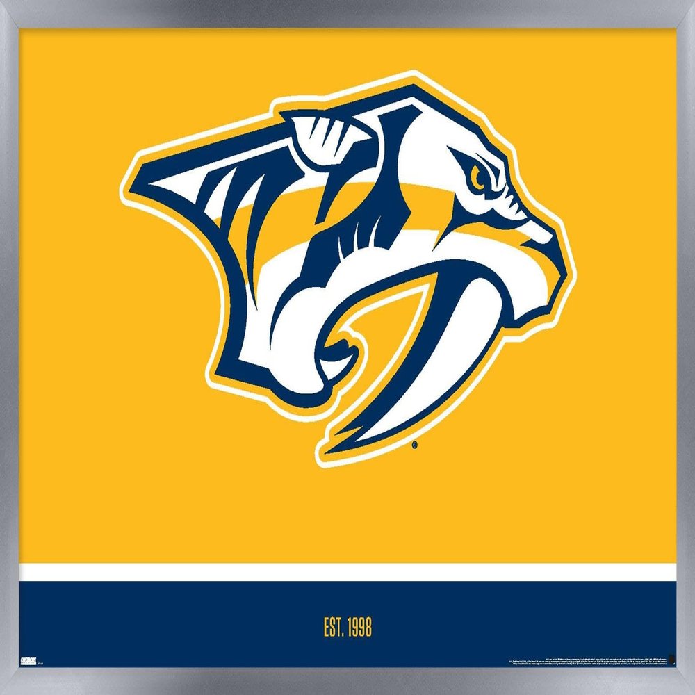 Trends International NHL Nashville Predators - Logo 21 Wall Poster, 22.375" x 34", Silver Framed Version
