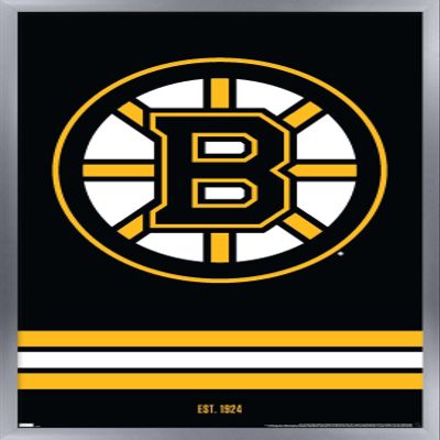 Trends International NHL Boston Bruins - Logo 21 Wall Poster, 22.375" x 34", Silver Framed Version