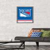 Trends International NHL New York Rangers - Logo 21 Wall Poster, 14.725" x 22.375", Barnwood Framed Version view 2