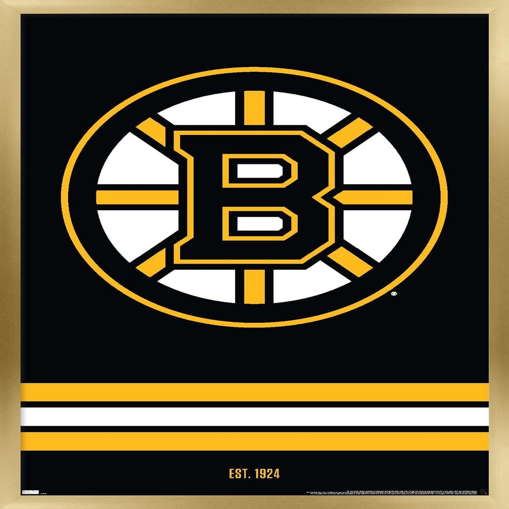Trends International NHL Boston Bruins - Logo 21 Wall Poster, 22.375" x 34", Gold Framed Version