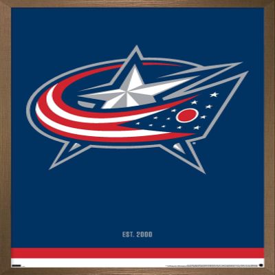 Trends International NHL Columbus Blue Jackets - Logo 21 Wall Poster, 22.375" x 34", Bronze Framed Version