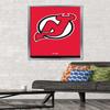 Trends International NHL New Jersey Devils - Logo 21 Wall Poster, 22.375" x 34", Silver Framed Version view 2