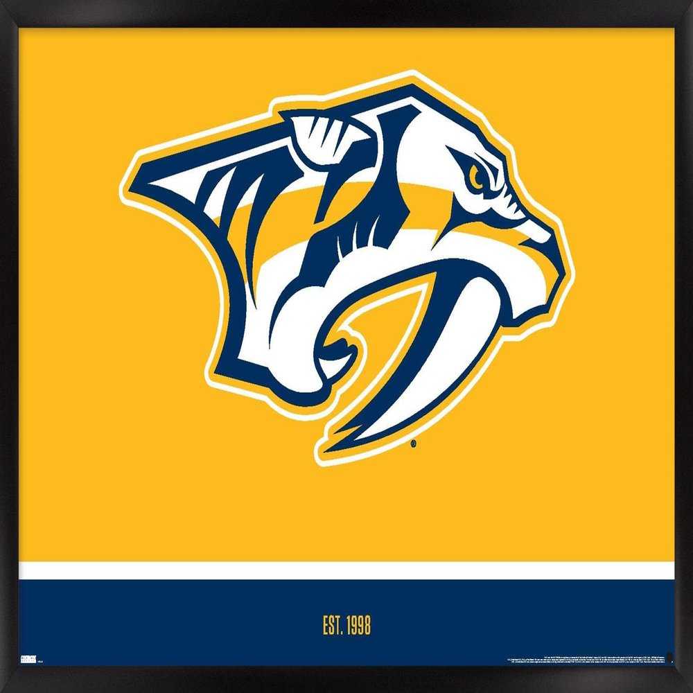 Trends International NHL Nashville Predators - Logo 21 Wall Poster, 22.375" x 34", Black Framed Version