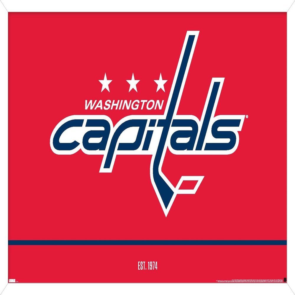 Trends International NHL Washington Capitals - Logo 21 Wall Poster, 22.375" x 34", White Framed Version