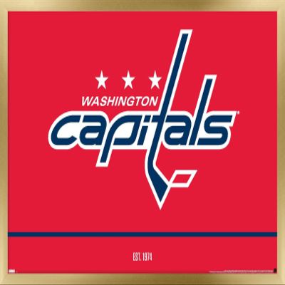 Trends International NHL Washington Capitals - Logo 21 Wall Poster, 22.375" x 34", Gold Framed Version