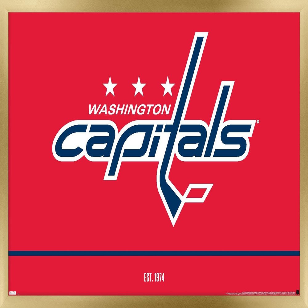Trends International NHL Washington Capitals - Logo 21 Wall Poster, 22.375" x 34", Gold Framed Version