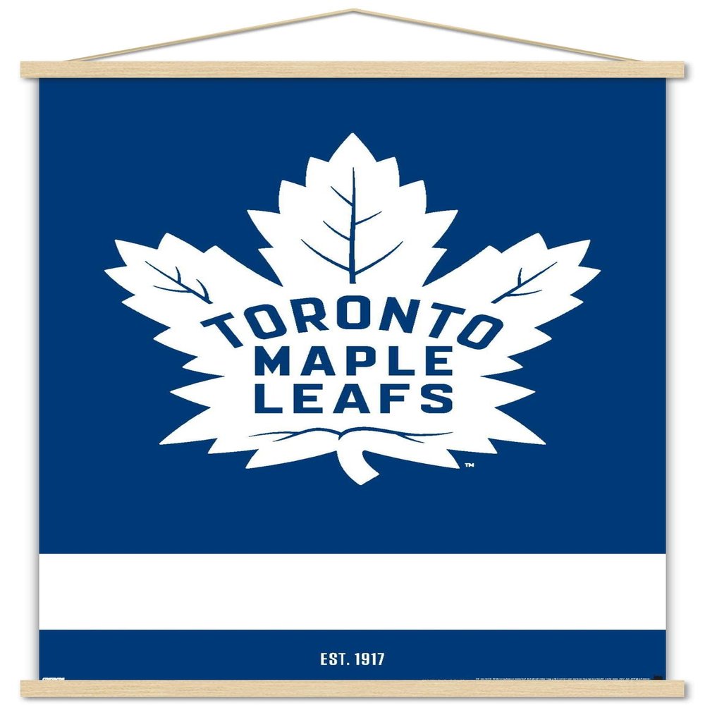 Trends International NHL Toronto Maple Leafs - Logo 21 Wall Poster, 22.375" x 34", Premium Print and Beechwood Hanger Bundle