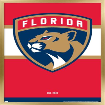 Trends International NHL Florida Panthers - Logo 21 Wall Poster, 22.375" x 34", Gold Framed Version