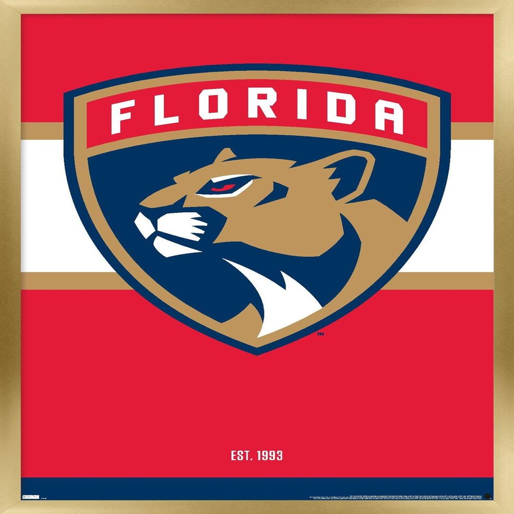 Trends International NHL Florida Panthers - Logo 21 Wall Poster, 22.375" x 34", Gold Framed Version