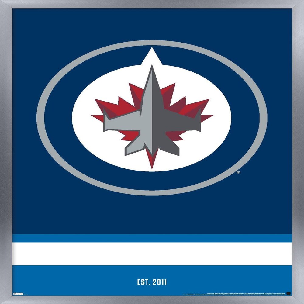 Trends International NHL Winnipeg Jets - Logo 21 Wall Poster, 22.375" x 34", Silver Framed Version