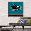 Trends International NHL San Jose Sharks - Logo 21 Wall Poster, 22.375" x 34", Barnwood Framed Version view 2