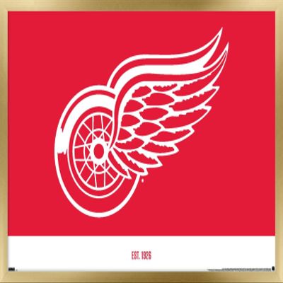 Trends International NHL Detroit Red Wings - Logo 21 Wall Poster, 22.375" x 34", Gold Framed Version