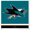 Trends International NHL San Jose Sharks - Logo 21 Wall Poster, 22.375" x 34", White Framed Version view 1