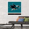 Trends International NHL San Jose Sharks - Logo 21 Wall Poster, 22.375" x 34", White Framed Version view 2
