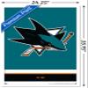 Trends International NHL San Jose Sharks - Logo 21 Wall Poster, 22.375" x 34", White Framed Version view 3