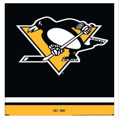 Trends International NHL Pittsburgh Penguins - Logo 21 Wall Poster, 22.375" x 34", White Framed Version