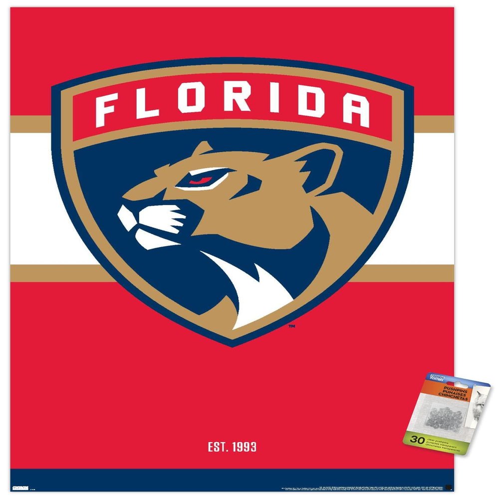 Trends International NHL Florida Panthers - Logo 21 Wall Poster with Pushpins
