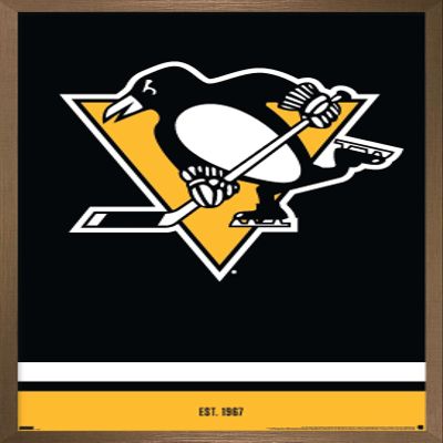 Trends International NHL Pittsburgh Penguins - Logo 21 Wall Poster, 22.375" x 34", Bronze Framed Version