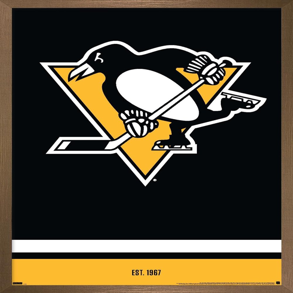Trends International NHL Pittsburgh Penguins - Logo 21 Wall Poster, 22.375" x 34", Bronze Framed Version