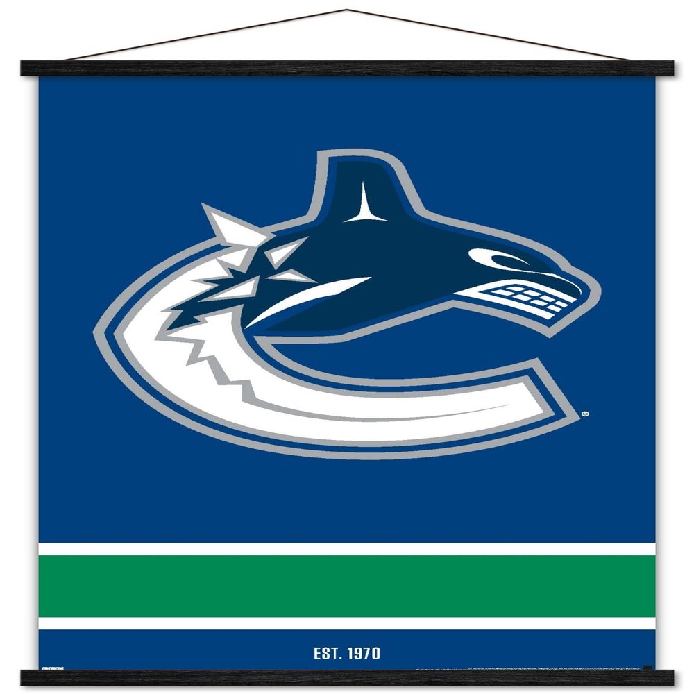 Trends International NHL Vancouver Canucks - Logo 21 Wall Poster, 22.375" x 34", Premium Print and Black Hanger Bundle