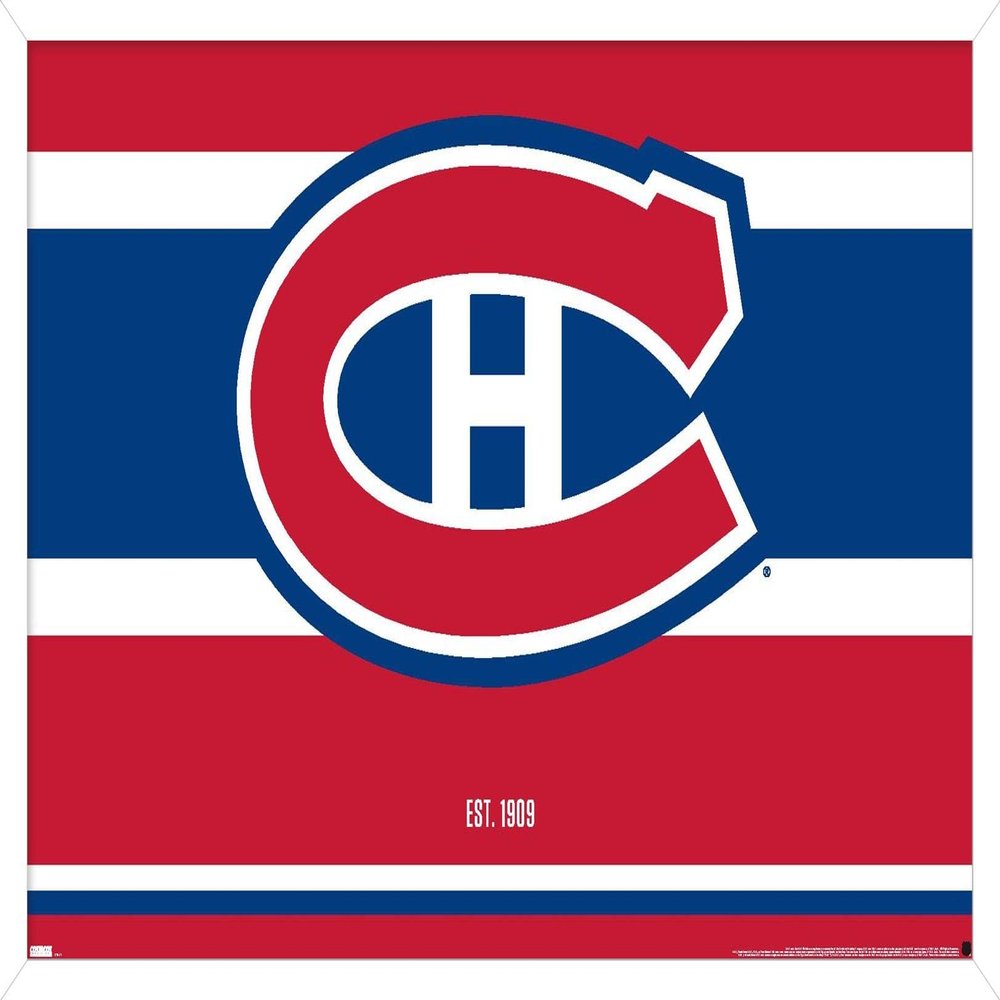 Trends International NHL Montreal Canadiens - Logo 21 Wall Poster, 14.725" x 22.375", White Framed Version